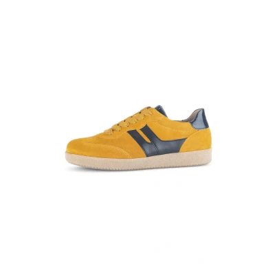 Abbildung von Gabor Damen Low Top Sneaker, Frauen Halbschuhe,Strassenschuhe,Sportschuhe,Freizeitschuhe,Turnschuhe,Laufschuhe,golden/Denim,38 EU / 5 UK