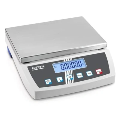 Abbildung von KERN IoT Line Tischwaage mit Großem Wägebereich und Robuster Edelstahl Wägeplatte, Hochauflösende, 8kg Wägebereich, 0.05g Ablesbarkeit, 350mm x 390mm 120mm