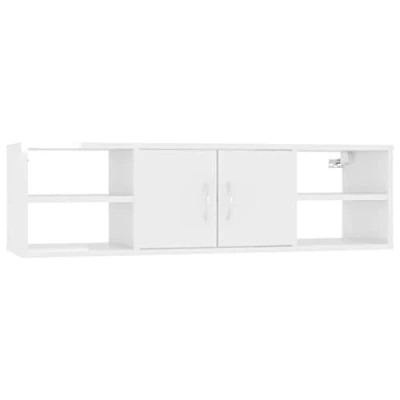 Abbildung von vidaXL Wandregal Hängeregal Wandboard Schweberegal Dekoregal Bücherregal CD Regal Wandschrank Hängeschrank Hochglanz Weiß 102x30x29cm Holzwerkstoff