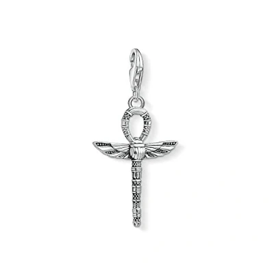 Abbildung von Thomas Sabo Unisex Charm Anhänger Lebenskreuz mit Skarabäus Club 925 Sterling Silber 1551 637 21