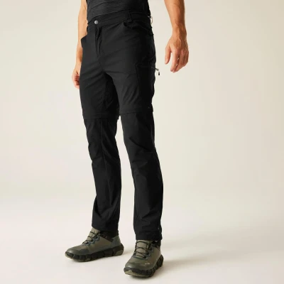 Abbildung von Regatta Herren Tuned in Ii Zip Off Water Repellent Hiking Outdoor Hose, Schwarz, 38W EU
