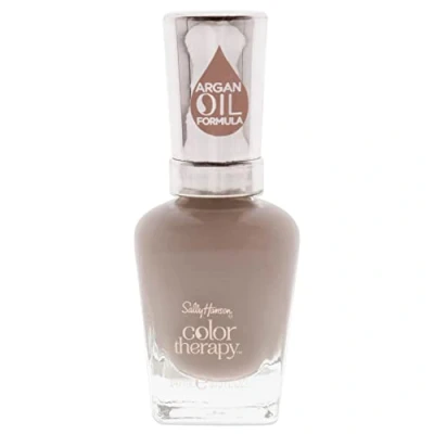 Abbildung von Sally Hansen Color Therapy Nagellack mit Arganöl Steely Serene, Taupe, sofort pflegender Farblack glänzendem Finish, Nr. 150, 1 x 14 ml