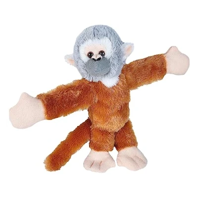 Abbildung von Wild Republic 21679 Huggers Schnapparmband Kuscheltier, Plüschtier, Totenkopfäffchen 20 cm, 8\
