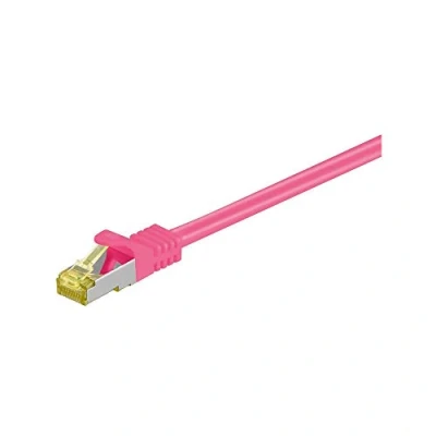 Abbildung von Goobay 1,5m RJ45 Patchkabel CAT 6A S/FTP (PiMF), 500 MHz, mit 7 Rohkabel, magenta LSZH halogenfrei, Kupfer