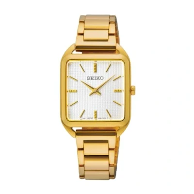 Abbildung von Seiko SWR078P1 Damenuhr Rechteckig Goldfarben