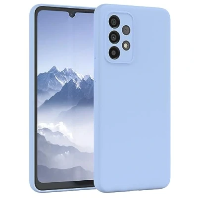 Abbildung von EAZY Case Bumper Back Cover kompatibel mit Samsung Galaxy A33 5G Schutz Matt, Kratzfeste Rundumschutz, Stoßfest Gummi Schutzhülle weichem Mikrofaser Innenfutter, Himmel Blau