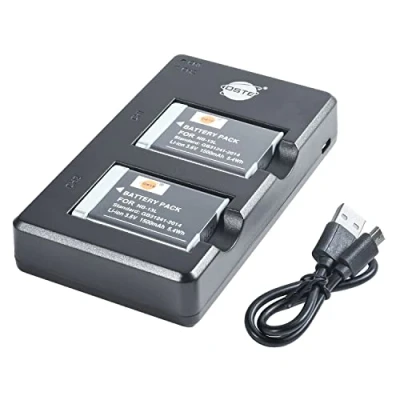 Abbildung von DSTE NB 13L (2 Stück) Wiederaufladbarer Akku Ersatzakku und Dual Ladegerät Kompatibel mit Canon PowerShot SX620,SX720,SX730,SX740,G1 X Mark III,G5 X,G5 II,G7 III, G9 X,G9 II usw