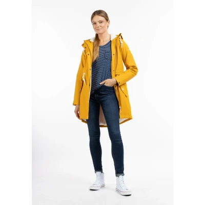 Abbildung von Regenmantel mit Kunstfellfutter DREIMASTER XXL / Senf 100% Polyester