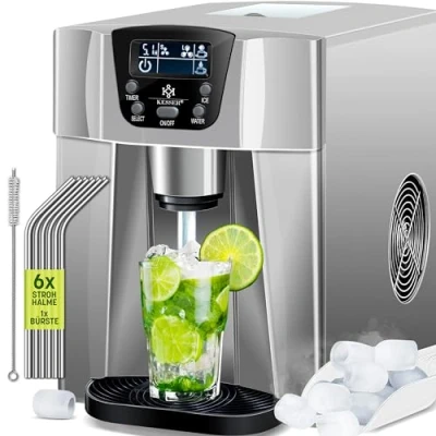 Abbildung von KESSER Eiswürfelmaschine, Eiswürfelbereiter Eiswürfelmaschine Edelstahl 100W Ice