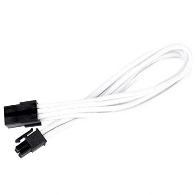 Abbildung von SilverStone SST PP07 IDE6W Netzteil Verlängerungskable 25cm 6pin auf PCI E 6pin, weiss