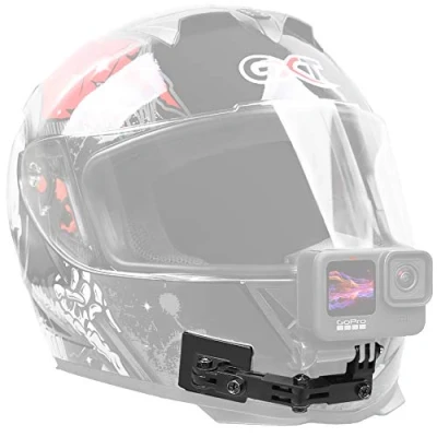 Abbildung von SUREWO Aluminium Motorrad helmhalterung für GoPro Hero 13/12/11/10/9/8/7 / (2018) 6/5 Schwarz, DJI Osmo Action 5 Pro 4 3 2,APEMAN/Crosstour/AKASO/Victure/COOAU/Campark