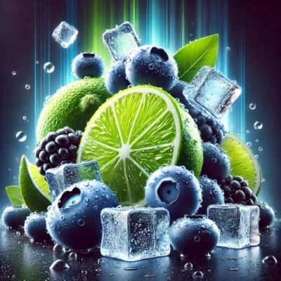 Abbildung von Blueberry Lime Ice Blaubeere Limette Aroma Konzentrat Vegan Sasami 10ml