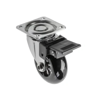 Abbildung von GTV Möbelrolle BRAZYLIA mit Feststeller Lenkrollen für Möbel Stahl/PC/PU Durchmesser 50 mm Schwenkräder 360 Grad Gesamtlast pro Rolle 40 kg schwarz