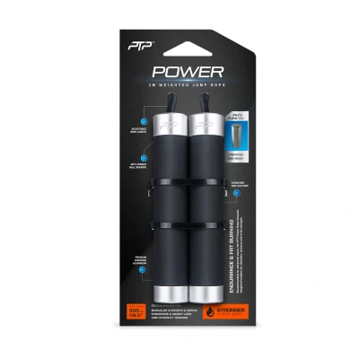 Abbildung von PTP Unisex Erwachsene Skipping Rope Springseil, schwarz, One Size