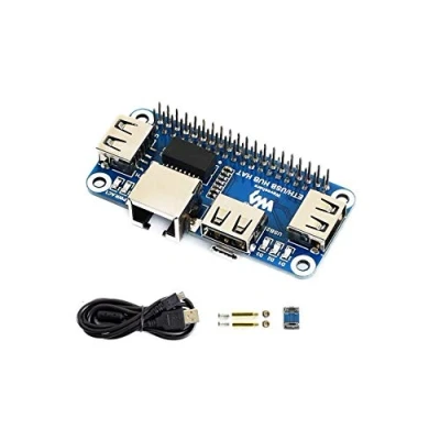 Abbildung von IBest Ethernet/USB HUB HAT for Raspberry Pi 3 B+/3 B/2 B/Zero/Zero W/Zero WH/Zero 2 W Expansion Board, 1x RJ45 Ethernet Port,3X USB Ports Compatible with USB2.0/1.1