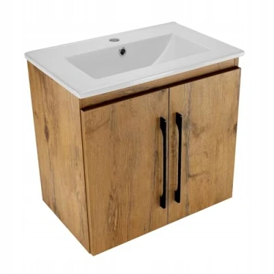 Abbildung von paplinskioebel badezimmerwandschrank, badezimmerschrank mit waschbecken 60 x 39 56 cm, Kleiner waschbeckenschrank, gästebadschrank in Eiche Lancelot