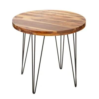 Abbildung von Riess Ambiente Massiver Esstisch MAKASSAR 80cm Sheesham rund mit Hairpin Legs Bistrotisch Tisch