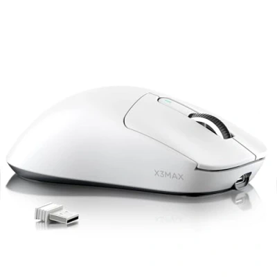 Abbildung von ATTACK SHARK X3MAX 49g Superlight Mouse, PixArt PAW3950 Gaming Sensor, BT/2.4G Wireless/Wired 6 Adjustable DPI up to 42000, 200 Hrs Battery, Office Mice for Win11/Xbox/PS/Mac (White)