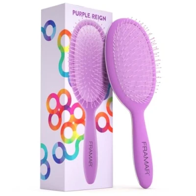 Abbildung von FRAMAR Lila Haarbürste Ohne Ziepen Haarbürsten Für Langes Haar, Damen, Wet Hair Brush, Entwirrbürste Lange Haare, Detangler Bürste, Locken Bürste Mädchen, Hairbrush