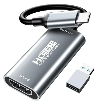 Abbildung von XIIXMASK Video Capture Card,USB C 3.0 Card,HDMI to USB Audio Recording in 1080P@60Hz, 2K@30Hz for Teaching,Broadcasting,Gaming,Streaming,Video Conference