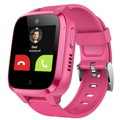 Abbildung von XPLORA Kidzi Telefon Uhr für Kinder (mit SIM Karte) 4G, Anrufe, Nachrichten, Schulmodus, SOS Funktion, GPS, Kamera, Schrittzähler inkl kostenlosem Tarif Vertrag 3 Mon. (ROSA)