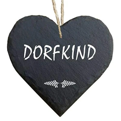 Abbildung von Homeyourself Herz Schieferherz Schiefer Schieferschild 10 x cm Dorfkind schwarz Dekoschild Wandschild Schild Stein Geschenk