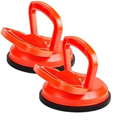 Abbildung von EXLECO Saugheber 2X Saugnapf 118mm Tragkraft 40kg Glassauger Glasheber Saugnapfhalter Vakuumheber Orange