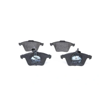 Abbildung von BOSCH 0 986 494 271 Bremsbelagsatz Low Metallic inkl. Verschleißwarnkontakt mit Montageanleitung, Anti Quietsch Blech, Kolbenclip AUDI: A8 D3