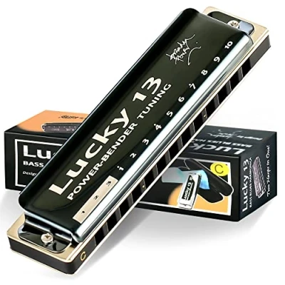 Abbildung von East top Lucky 13 Bass Plus Blues Harmonica Holes Diatonic Harp Mouth Organ Professional Musical Instruments PowerBender C key for Adults