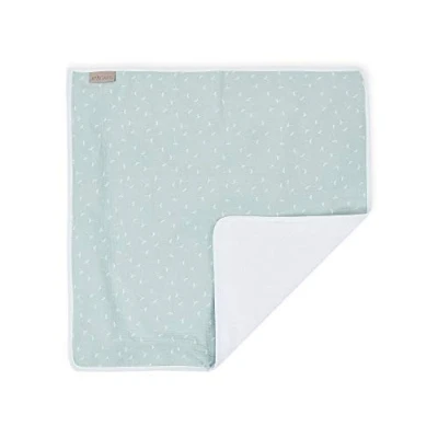 Abbildung von KraftKids Wickeltischunterlage Musselin mint Pusteblumen, Windelmatte aus 100% Baumwolle, wasserundurchlässige Reise Wickelunterlage