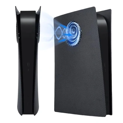 Abbildung von Mcbazel PS5 Digital Faceplate Cover mit Kühlungsluftschlitz als Ersatzplatte für Edition Konsole, Staubdicht und Kratzfest Kohlefaser(Nicht Slim)