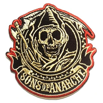 Abbildung von Catch the Patch Aufnäher Bügelbild, Aufbügler, Applikationen, Patches, Flicken, zum aufbügeln, Polyester, SON OF ANARCHY Motorrad Biker Club Größe: 8 x 8.2 cm