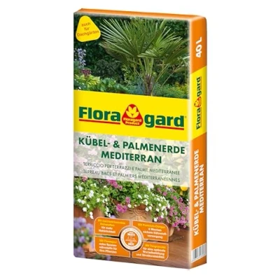 Abbildung von Floragard Kübelpflanzenerde mediterran 40 L Spezialerde für große Kübel, Zitruspflanzen, Oleander, Oliven auch Dachgärten