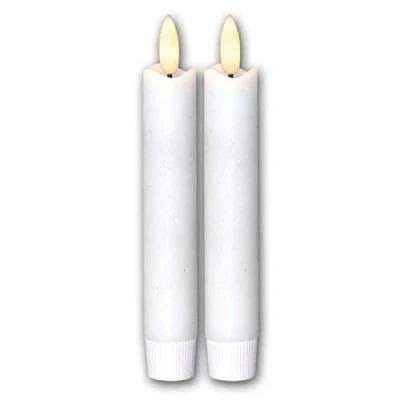 Abbildung von STAR TRADING LED Kerze Flamme (Set, 2 tlg), Stabkerzen weiß 15cm Echtwachs 6/18h Timer 200h