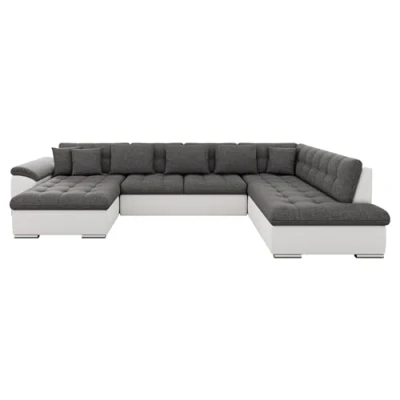 Abbildung von Mirjan24 Eckcouch Ecksofa Niko, Design Sofa Couch mit Schlaffunktion U Große Farbauswahl Wohnlandschaft (Ecksofa Links, Soft 017 + Lux 06)