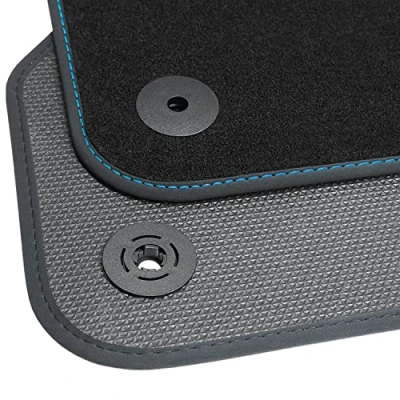 Abbildung von teileplus24 BGF406 Ganzjahres Fußmatten kompatibel mit VW Passat B8 3G Variant Limo 2014 2023 Wasserdicht, Naht:Blau
