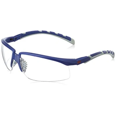 Abbildung von 3M SOLUS Schutzbrille Solus0AF, AS/AF, PC, klare Polycarbonat Scheiben, Rahmen Blau, inkl. Mikrofaserbeutel