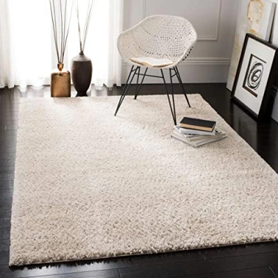 Abbildung von SAFAVIEH Zottelig Teppich für Wohnzimmer, Esszimmer, Schlafzimmer August Shag Collection, Kurzer Flor, Beige, 244 X 305 cm