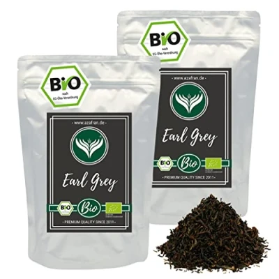 Abbildung von Azafran BIO Earl Grey Schwarzer Tee Darjeeling Schwarztee mit Bergamotte Öl lose 1kg