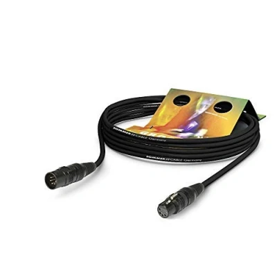 Abbildung von Sommer Cable AES/EBU DMX512 110 Ohms SC Binary 434 XLR male 5 pol HI X5CM M Hicon/XLR female X5CF Hicon, vollbelegt, schwarz (30m)