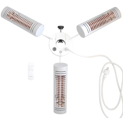 Abbildung von Vasner Heizstrahler &quot;Sonnenschirm, silber, Umbrella X30&quot;, 3000 W, mit Fernbedienung, für Terrassen und Gastronomieschirme