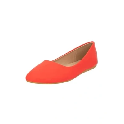 Abbildung von Elara Damen Ballerina Bequeme Slip Ons Flach Chunkyrayan DY 10A Red 37