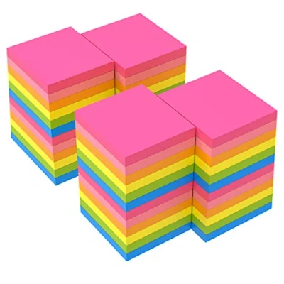 Abbildung von ZCZN Haftnotizen Sticky Notes Selbstklebende Haftnotizzettel Klebezettel 48 Blöcke x 100 Blatt, 76 mm in 6 Neonfarben