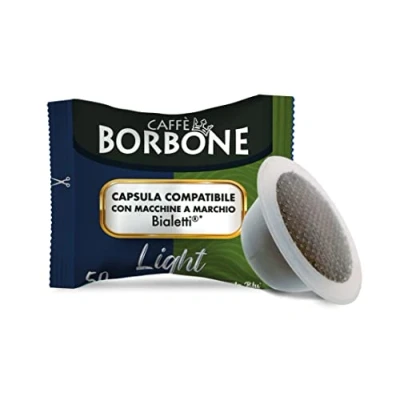 Abbildung von Caffè Borbone Light Kaffeemischung, 50% weniger Koffein als die Blue Blend 100 Kapseln Kompatibel mit Kaffeemaschinen der Marke Bialetti®*