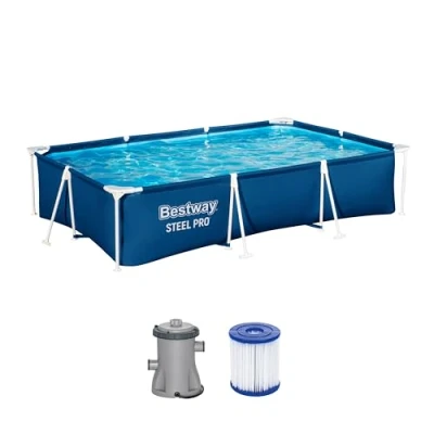 Abbildung von Bestway Framepool &quot;Steel Pro™&quot;, (Set), 300x201x66 cm,mit Filterpumpe, dunkelblau