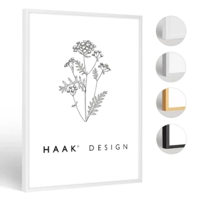Abbildung von HaakDesign schmaler Bilderrahmen Alena Aluminium Alubilderrahmen 60 x 84 cm Weiß Fotorahmen, Geschenkidee