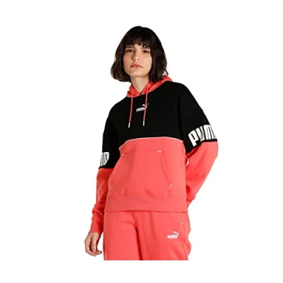 Abbildung von PUMA Damen Power Colorblock Hoodie FL Sweat, Lachsfarben, XS