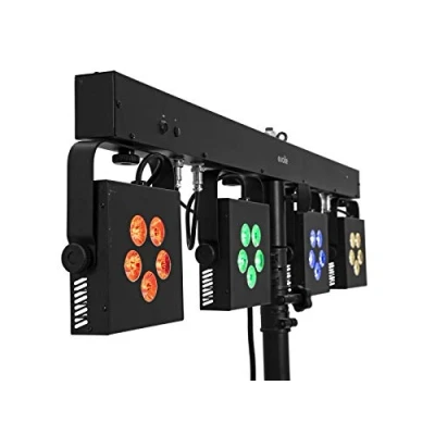 Abbildung von EUROLITE LED KLS 902 Next Kompakt Lichtset Bar mit 4 lichtstarken RGB+WW Spots, QuickDMX Buchse, IR Fernbedienung und Tasche