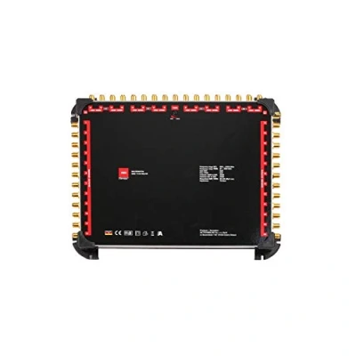 Abbildung von RED OPTICUM OMS 17/24 PRO TR Sat Multischalter 24 Teilnehmer Verteiler 4 Satelliten an bis zu mit vergoldeten Kontakten 3D UHD 4K Ready Multiswitch Quattro LNB geeignet