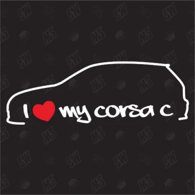 Abbildung von I love my Opel Corsa C Sticker ,Bj 01 07
